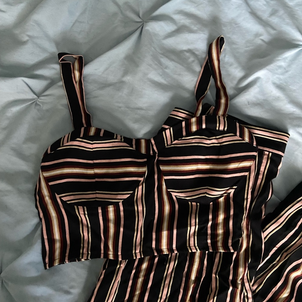 Multicolor Striped Matching Set - Picture 2 of 6